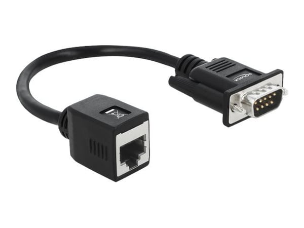 Delock - Seriell adapter - DB-9 (hann) til RJ-45 (hunn) - 20 cm - tommelskruer - svart