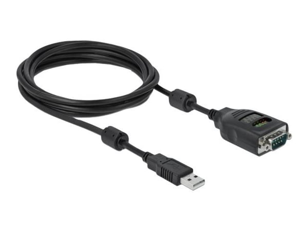 DeLOCK 90497, Musta, 2 m, USB A-tyyppi, RS-232 DB9, Uros, Uros