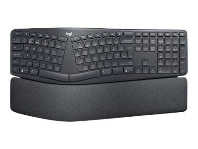 Logitech ERGO K860 - Tastatur - trådløs - 2.4 GHz, Bluetooth 5.0 - QWERTY - Storbritannia - grafitt