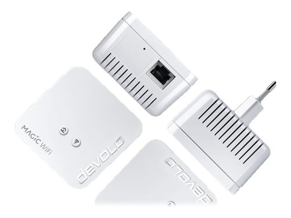 devolo Magic 1 WiFi mini - Multiroom Kit - bro HomeGrid 2,4 GHz - veggpluggbar (en pakke 2)