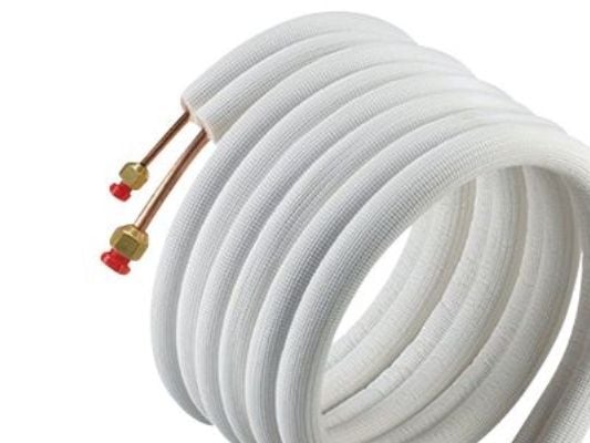 Basic isolerede kølerør - 0,8 mm - 0,8 mm, Med flange og omløber, 3 m, 1/4'' - 3/8''
