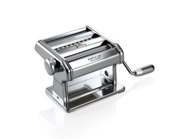 Marcato Ampia 150, Käsikäyttöinen pastakone, Fettuccine, Lasagne, Taglierini, Alumiini, Kromi, 1,5 mm, 6 mm