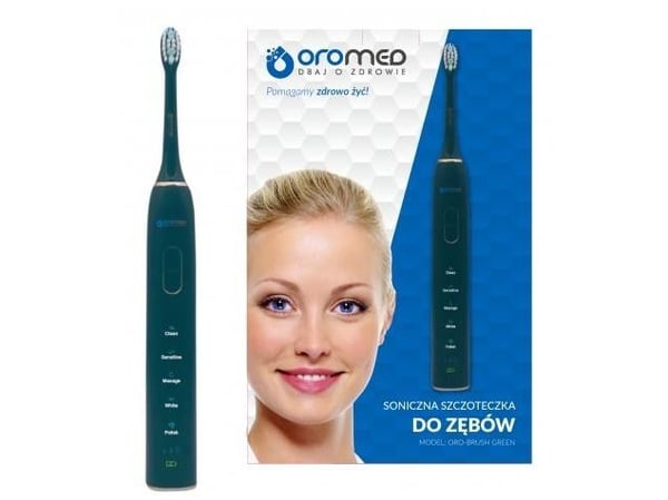 Oromed ORO-BRUSH GREEN, Voksen, Sonik tannbørste, Massasje, Polering, Sensitiv / Myk, Whitening, 38000 bevegelser per minutt, Grønn, 2 min
