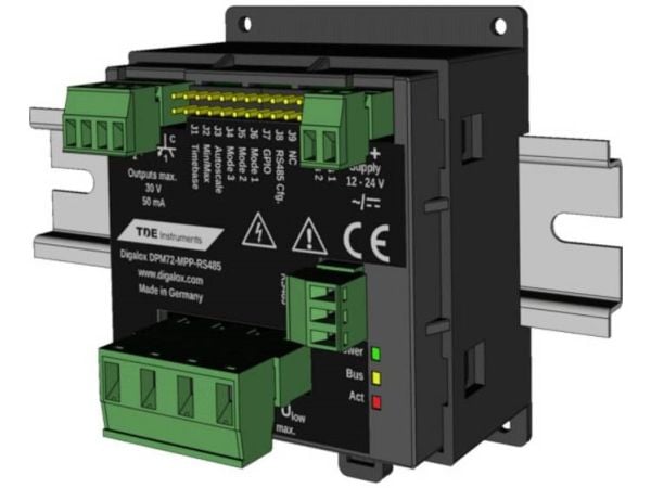 TDE Instruments Digalox DPM72-MPPA-RS485-DIN digitalt DIN-skinne-måleapparat