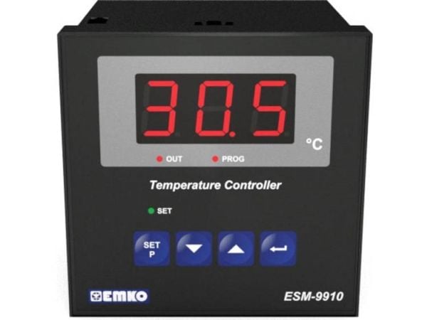 Emko ESM-9910.5.03.0.1/00.00/2.0.0.0.0 2-pisteohjaus Lämpötilansäädin Pt100 -50 - 400 °C Rele 7 A (L x S x K) 96 x 96 x 96 x 96 mm