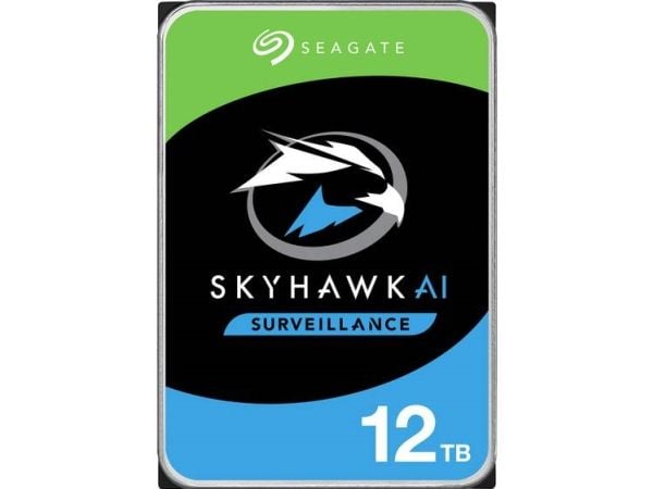 Seagate SkyHawk AI ST12000VE001 - Harddisk - 12 TB - intern - 3.5" - SATA 6Gb/s - buffer: 256 MB - med 3-års Seagate Rescue Data Recovery
