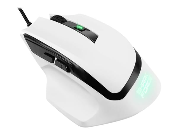 Sharkoon SHARK Force II - Mus - optisk - 6 knapper - kablet - USB - hvit