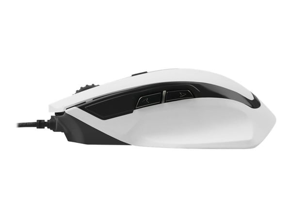 Sharkoon SHARK Force II - Mus - optisk - 6 knapper - kablet - USB - hvit