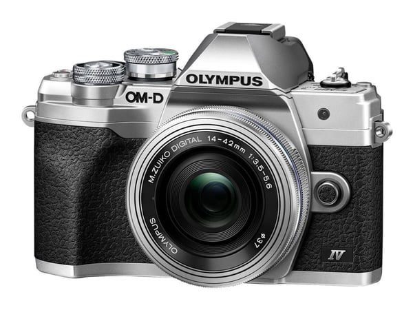 Olympus OM-D E-M10 Mark IV + ED 14-42mm F3.5-5.6 EZ, 20,3 MP, 5184 x 3888 pikseliä, Live MOS, 4K Ultra HD, Kosketusnäyttö, Hopea