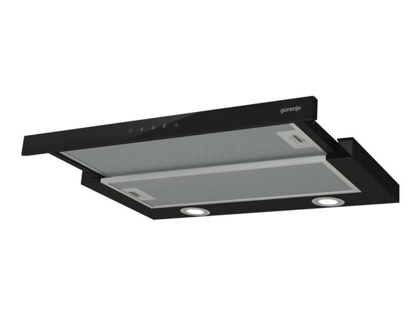 Gorenje Essential TH64E4BG - Panser - teleskopisk - bredde: 60 cm - dybde: 30.6 cm - ekstraksjon og resirkulasjon (-) - svart