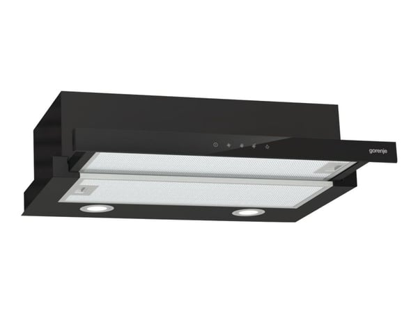 Gorenje Essential TH64E4BG - Panser - teleskopisk - bredde: 60 cm - dybde: 30.6 cm - ekstraksjon og resirkulasjon (-) - svart