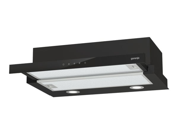 Gorenje Essential TH64E4BG - Panser - teleskopisk - bredde: 60 cm - dybde: 30.6 cm - ekstraksjon og resirkulasjon (-) - svart