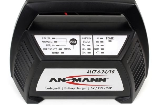 Ansmann ALCT6-24/10, 6/12/24 V, 10 A, 230 V, Kortslutning, Sort, 270 mm