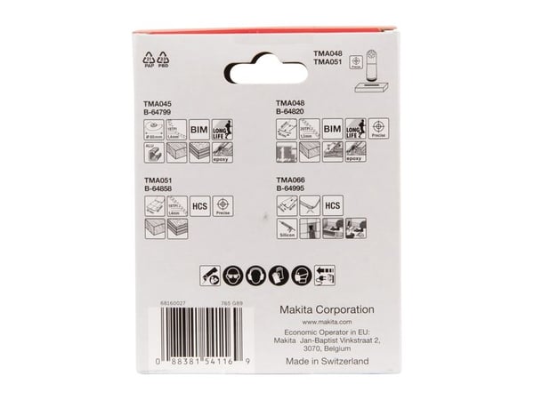 Makita - Multi-tool set - 4 deler - for Makita DTM51RT1J3, DTM51Z, DTM51ZJX2