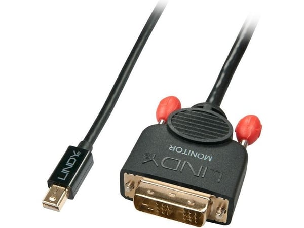 Lindy 41952, 2 m, Mini DisplayPort, DVI-D, Hankjønn, Hankjønn, 1920 x 1200 piksler