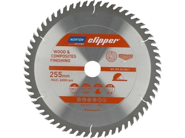 Norton Clipper NORTON SIRKULSAG 250mm x 30mm x 60z TRE OG KOMPOSITTER ATB (3.2 / 2.2) N70184608110