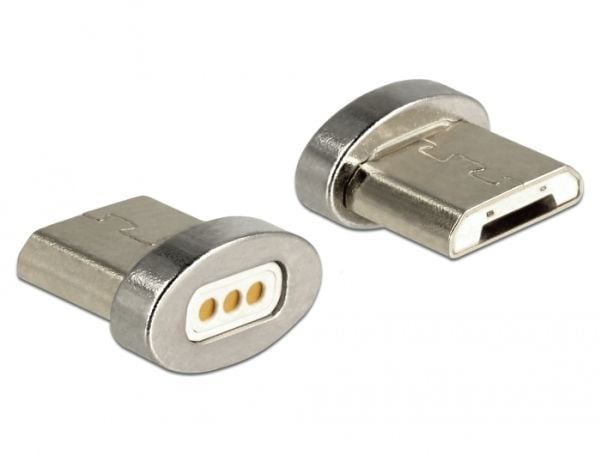 Delock Magnetic - USB-kontakt - terminal (magnet) till mikro-USB typ B (hane)