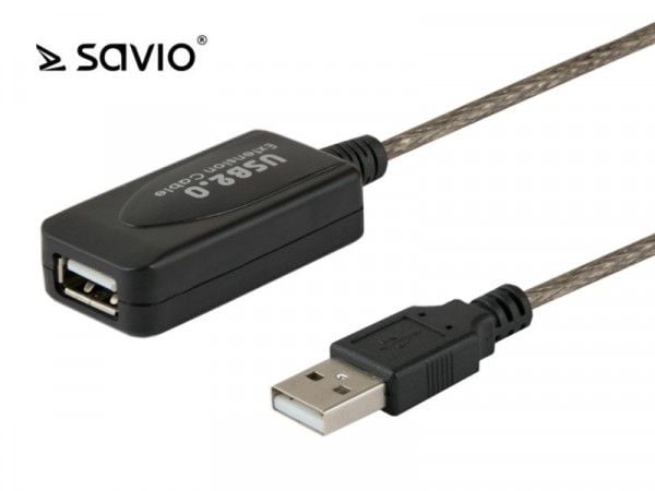 SAVIO CL-76 - USB-forlengelseskabel - USB (hunn) til USB (hann) - USB 2.0 - 5 m - aktiv