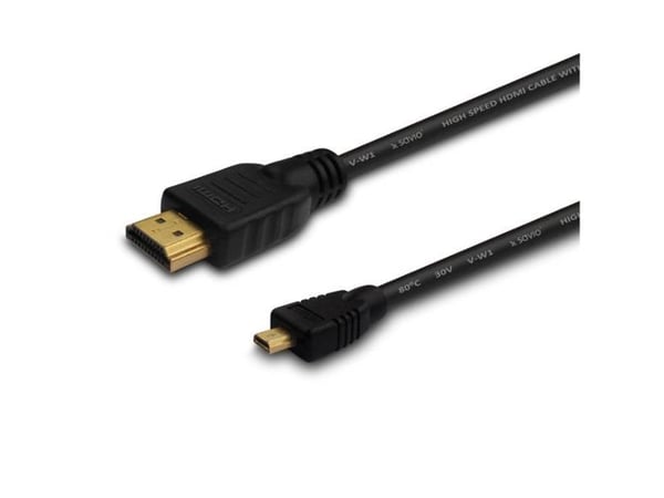SAVIO CL-39 - HDMI-kaapeli Ethernet-yhteydellä - micro HDMI-uros HDMI-uros - 1 m - suojattu - musta - 4K-tuki