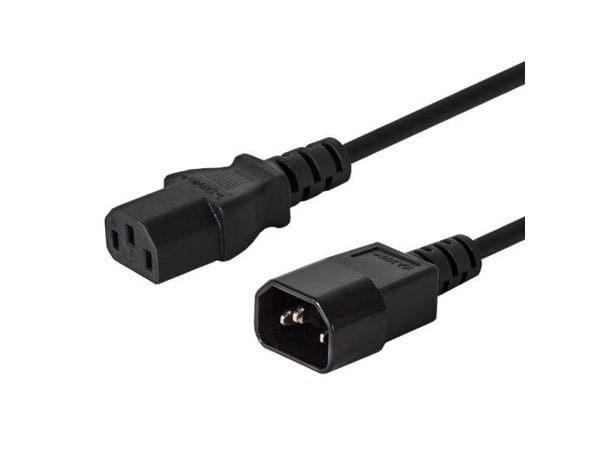 SAVIO CL-99 - Jatkojohto verkkovirralle - IEC 60320 C14 - IEC 60320 C13 - 250 V - 10 A - 1,2 m - musta