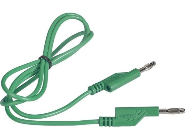 VOLTCRAFT Testijohto [Lamelliitin 4 mm - Lamelliitin 4 mm] 1,00 m Vihreä 1 kpl 1 kpl