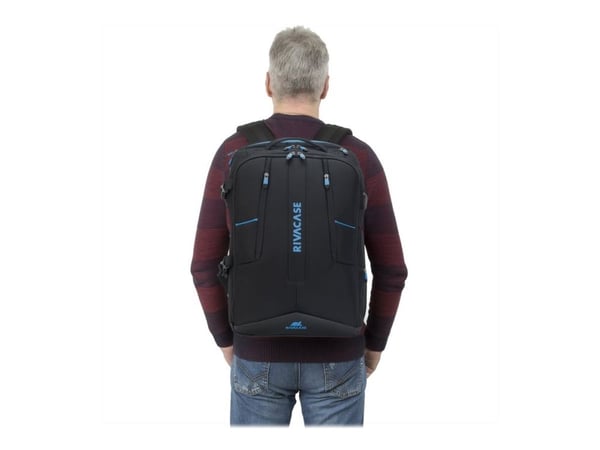 Riva Case Borneo Series 7860 - Rygsæk til notebook - 17,3" - sort, icy blue