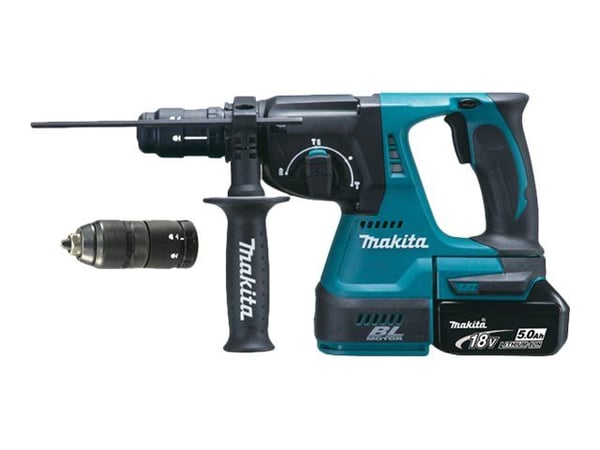 Makita DHR243RTJ - Roterende hammer - trådløs - 3-modus - SDS-plus - 2 joule - 2 batterier - 18 V