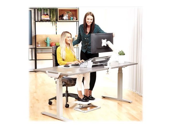 Fellowes - Monteringssett - justerbar arm - for Skjerm - stål - hvit, RAL 9016 - skjermstørrelse: 10"-39" - klemmemonterbar, malje, skrivebordsmont...