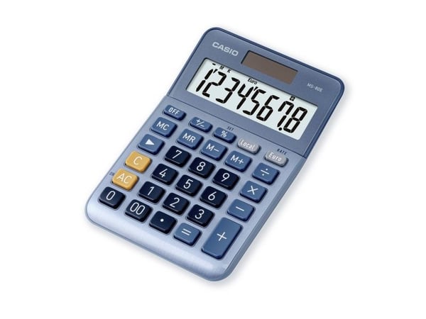 Casio MS-80E - Skrivbordskalkylator - 8 siffror - batteri, solcellspanel - blå