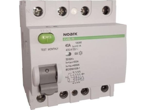 108366 Noark Ex9L-N 4P 40A A 100mA vikavirtasuojakytkimet