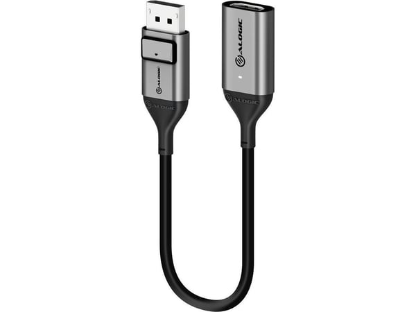 ALOGIC Ultra - Videoadapter - DisplayPort han haspet til HDMI hun - 20 cm - avaruusharmaa - 4K-tuki, aktiivinen