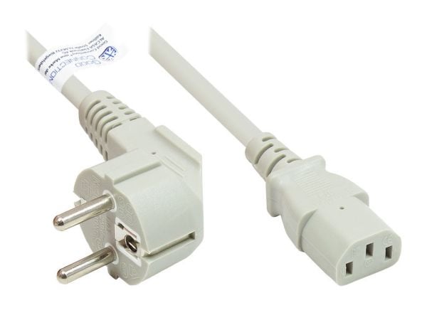 Alcasa P0130-GR030, 3 m, Virtapistoke tyyppi E+F, C13 liitin, H05VV-F, 250 V, 10 A Alcasa P0130-GR030, 3 m, Virtapistoke tyyppi E+F, C13 liitin, H05VV-F, 250 V, 10 A