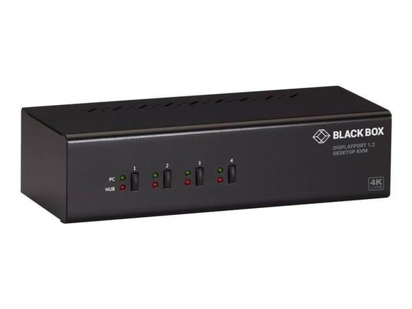 Black Box - Omkopplare för tangentbord/video/mus/ljud/USB - 4 x KVM/ljud/USB - 1 lokal användare - skrivbordsmodell - TAA-kompatibel - med 2 års du...