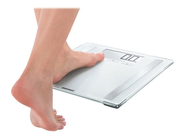 Soehnle Shape Sense Control 200, Sähkökäyttöinen henkilövaaka, 180 kg, 100 g, Valkoinen, kg, lb, ST, Neliö