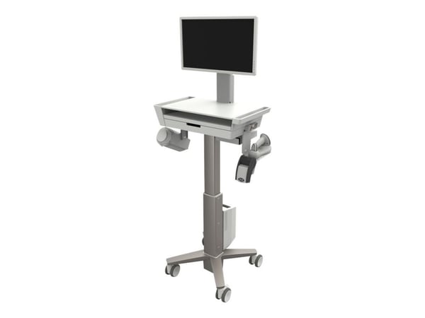Ergotron CareFit Slim 2.0 - Vagn - lätt - för Allt-i-ett/LCD-display - medicinsk - aluminium, kvalitetsplast, zinkpläterad stål - vit, varmt grå - ...