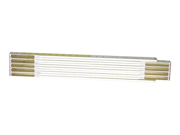 Stanley - Foldelinjal - 2 m - bladbredde: 17 mm - tre - hvit, gul