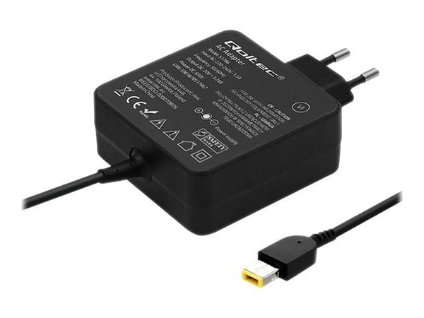 Qoltec - Strömadapter - AC 220-240 V - 65 Watt - svart