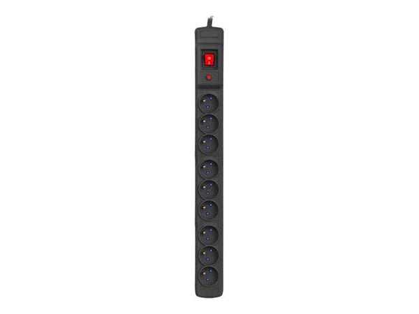 Armac Multi M9 - pistorasia - AC 230 V - 3680 Watt - tulo: Tyyppi E - lähtöliittimet: 9 (9 x tyyppi E) - 2,5 m johto - musta - musta