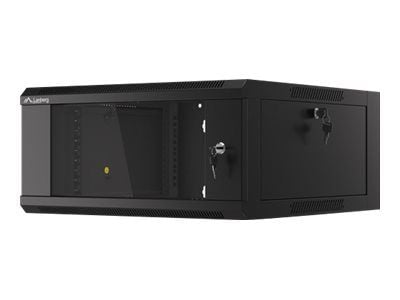 Lanberg WFFA Series - Rack skåp - väggmontering - RAL 9004, svart - 4U - 19"