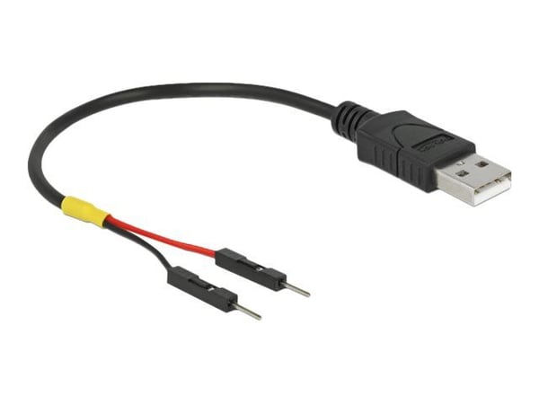 Delock - USB/strøm-kabel - USB (hann) til 2-pins USB-header (hann) separat - 10 cm - svart