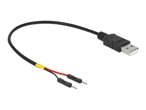 Delock - USB/strøm-kabel - USB (hann) til 2-pins USB-header (hann) separat - 20 cm - svart