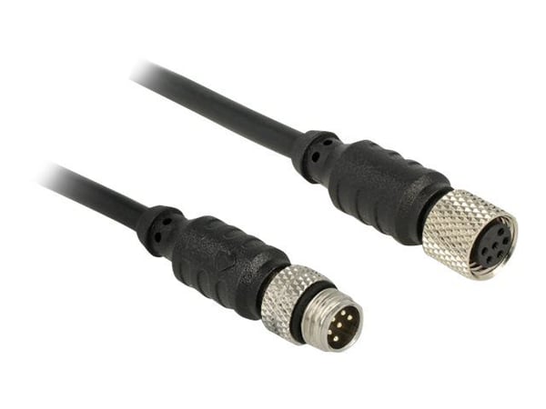 Navilock - GPS-kabel - 6-stifts M8 hann til 6-stifts M8 hunn - 3 m - svart