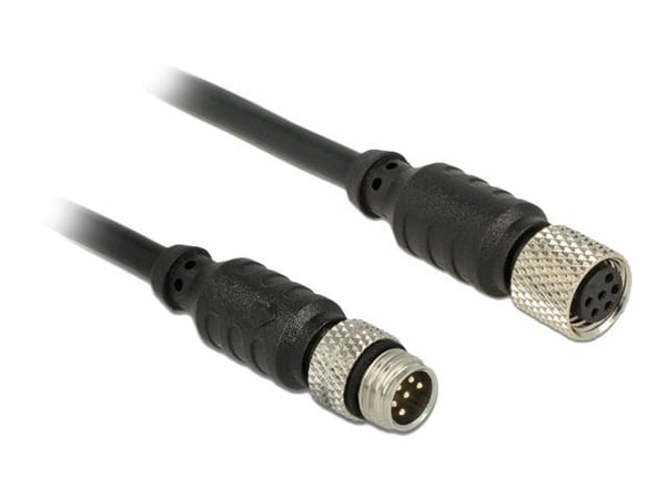 Navilock - GPS-kabel - 6-stifts M8 hann til 6-stifts M8 hunn - 5 m - svart