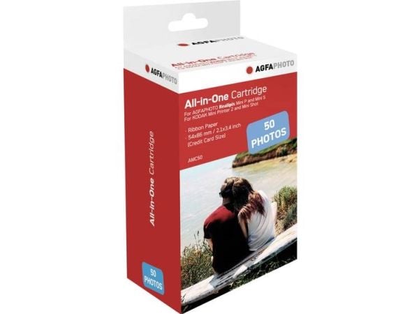 AgfaPhoto Cartridge - 53 x 86 mm 50 ark med fotokort