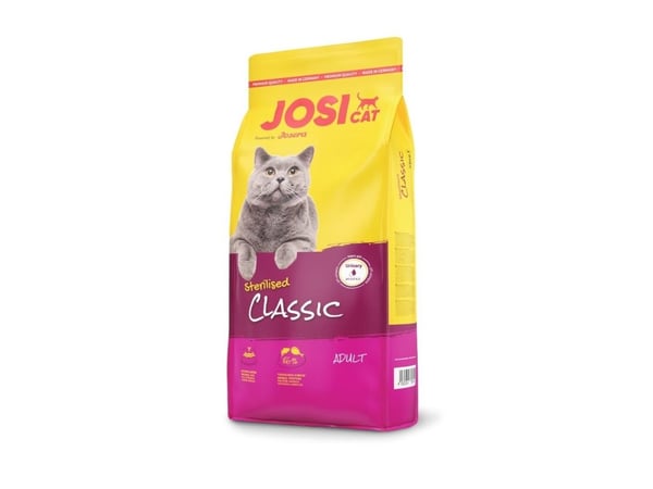 Josera JosiCat Sterilised Classic, Voksen, Alle hunderaser, Mais, Fjærfe, Ris, Laks, 10 kg, Fri for smakstilsetninger