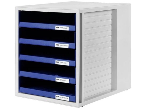 HAN 1401-14, 5 skuff(er), Plast, Blå, Grå, 1 stk, 330 mm, 320 mm