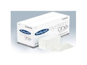 Servietter til dispenser, BulkySoft Excellence, 2-fold System One Excellent 2 lag, hvid 160mmx210mm,