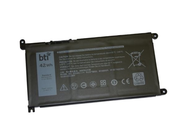 BTI - Batteri til bærbar PC (tilsvarer: Dell 1VX1H, Dell VM732, Dell YRDD6) - litiumpolymer - 3-cellers - 3500 mAh - 40 Wh - for Dell Inspiron 14 5...