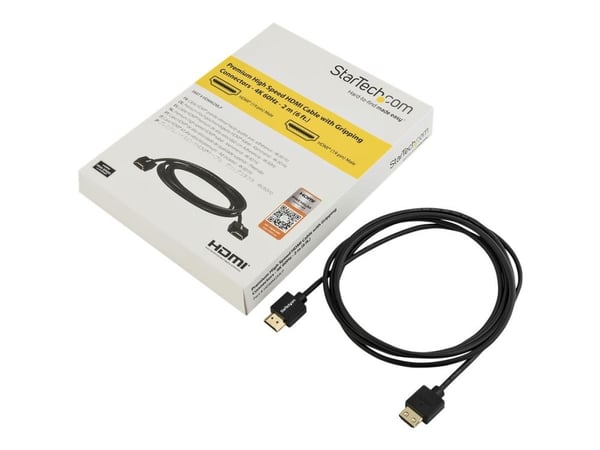 StarTech.com HDMI-kabel 2m - med lås - HDMI-kabel 4K - Premium HDMI 2.0-kabel - 4K 60Hz - HDMI-skjermkabel - HDMI-kabel for TV - HDMI-kabel - HDMI (M)