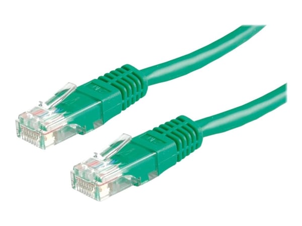Roline - Liitäntäkaapeli - RJ-45 (uros) - RJ-45 (uros) - 5 m - UTP - CAT 5e - muotoiltu - vihreä